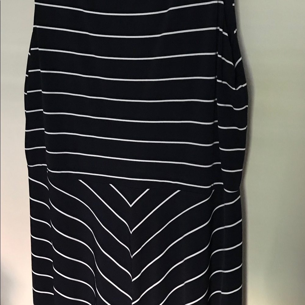 Brand new navy and white striped dress